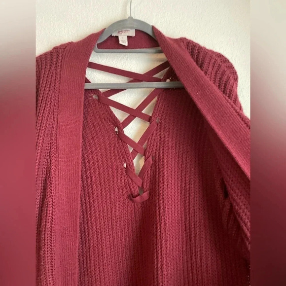 Arizona Jean Company women’s  burgundy red cardigan with pockets size L - Picture 7 of 7